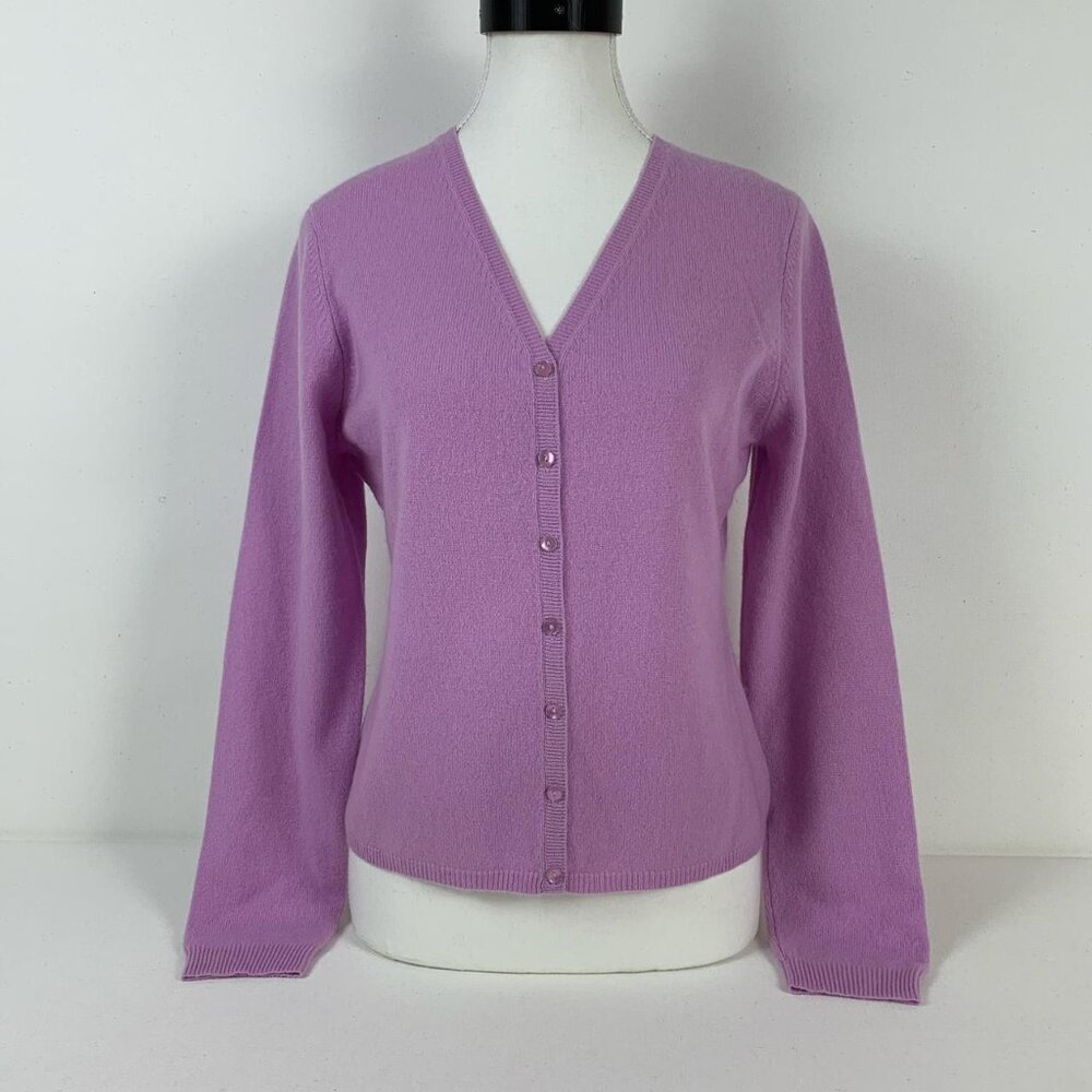 Valerie Stevens Purple Cashmere Cardigan - Luxurious Softness in Size S/M